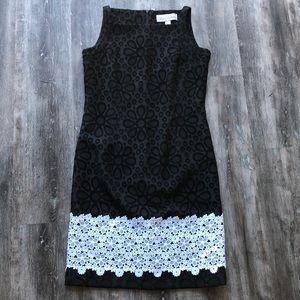 Sara Campbell Black and White Floral Print Dress